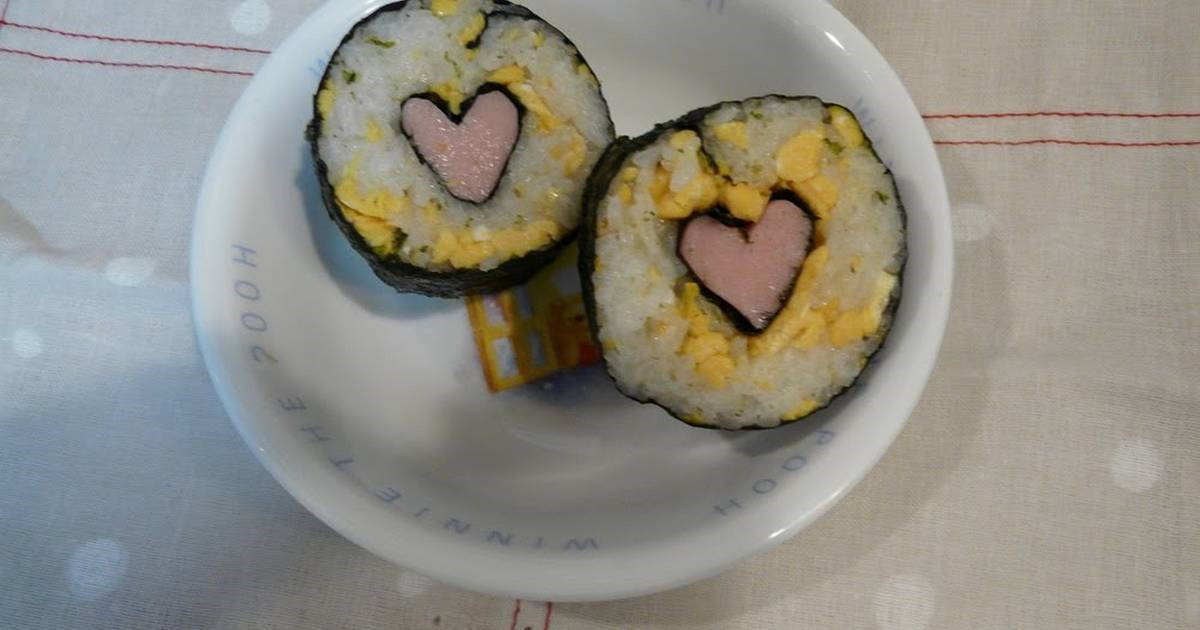 Arabic Pink Heart Sushi Rolls for Charaben 4 Appetizer