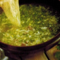 Ground Beef and Cilantro Soup recipe