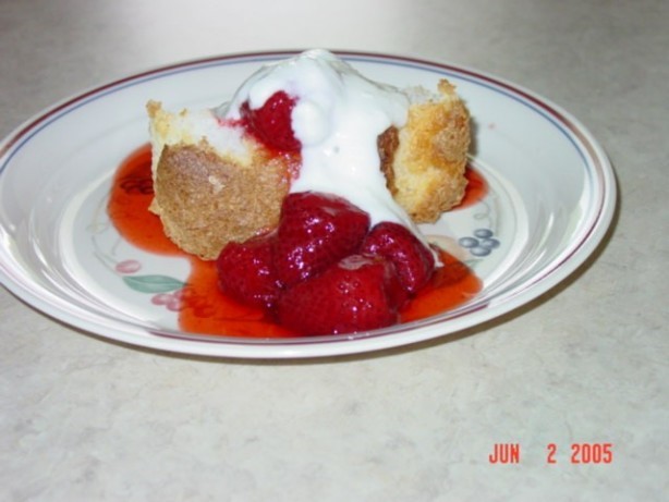 American Angel Food Cake With Lemon Cream and Berries Dessert