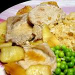 Canadian Loin Pork Chops with Apples Alcohol