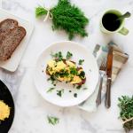 British Paleo Scrambled Eggs with Herbs Appetizer