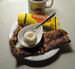 British Egg and Vegemite Soldiers Breakfast