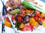British Stirfry Mushrooms and Bell Peppers Appetizer
