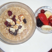 Canadian Oatmeal with Nuts and Fruits Breakfast