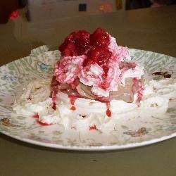 American Pavlova with Chocolate and Raspberry Dessert