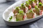 American Cucumber Wrapped King Crab With Avocado Emulsion Recipe Appetizer