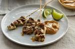 American Grilled Chicken Satay With Mangopeanut Dipping Sauce Recipe Appetizer
