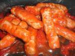 American Glazed Sausages with Tomato Soup Appetizer