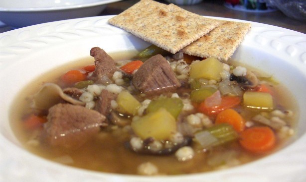 American Beef Barley Mushroom Soup Dinner