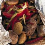American Foil Bundles of Filet Mignon with Vegetables Summer Dinner