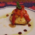 American Flan of Peppers and Anchovies with Balsamic Vinegar Appetizer