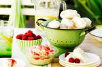Australian Baby Almond Meringues With Raspberry Dipping Cream Recipe Dessert