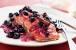 American Salmon With Agrodolce Blueberries Recipe Dessert