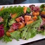 American Green Salad with Raw Ham and Melon Other