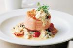 British Salmon Roulade With Crab Sauce Recipe Appetizer