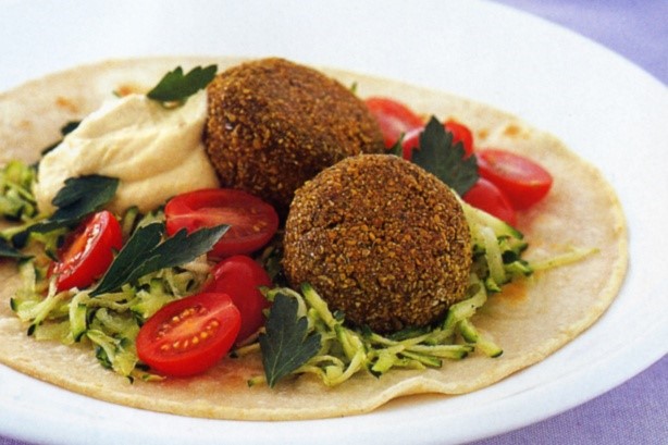 Australian Falafel And Hummus On Pita Bread Recipe Appetizer