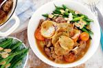 Australian Lancashire Hotpot With Green Beans And Flaked Almonds Recipe Appetizer