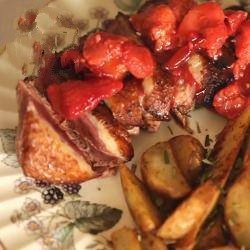 Australian Duck Breast with Red Fruits Dessert