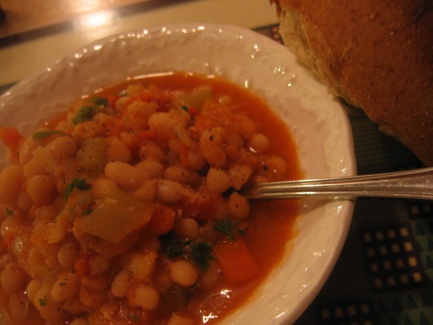 American White Bean  Garlic Stew Dinner