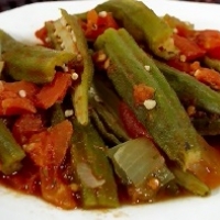 Indian Okra with Tomatoes Appetizer