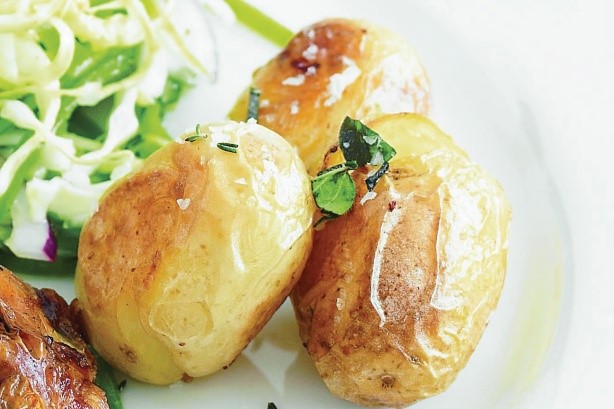 Australian Smashed Herb Potatoes Recipe Appetizer