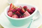 Australian Red Fruit Salad With Mint Syrup Recipe Dessert