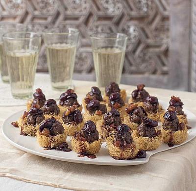 Syrian Venison and Sour Cherry Nests Appetizer