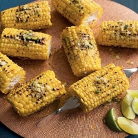 Arabic Corn on the Kobab with Pistachio-saffron Butter BBQ Grill