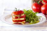 American Haloumi and Pesto Tomato Stacks Recipe Appetizer