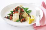 British Pan Fried Perch With Tomato Olive and Caper Salsa Recipe Appetizer