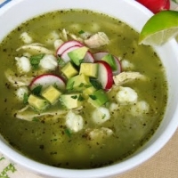 American Green Pozole with Chicken Soup