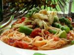 American Spaghettini Wcrab Asparagus  Sundried Tomatoes Dinner