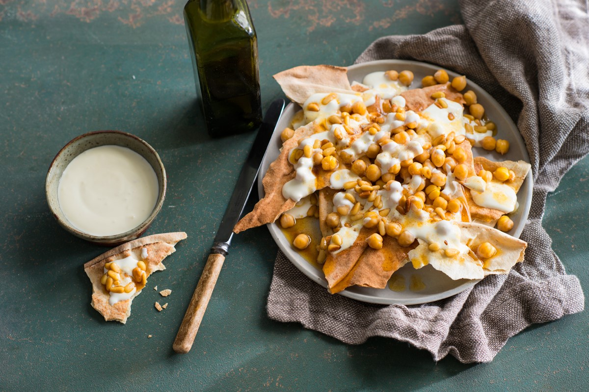 Arabic Fatteh with Hummus Appetizer