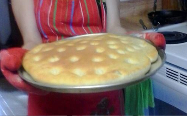 American Focaccia using Bread Machine for the Dough Dinner