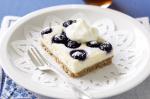 Canadian Blueberry And Vanilla Cheesecake Slice Recipe Dessert
