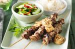 Canadian Satay Beef With Sesame Rice and Cucumber Salad Recipe Appetizer