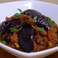 Sri Lankan Curry Eggplant with Spicy Rice Dinner