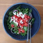 Canadian Watermelon Feta and Arugula Salad Appetizer