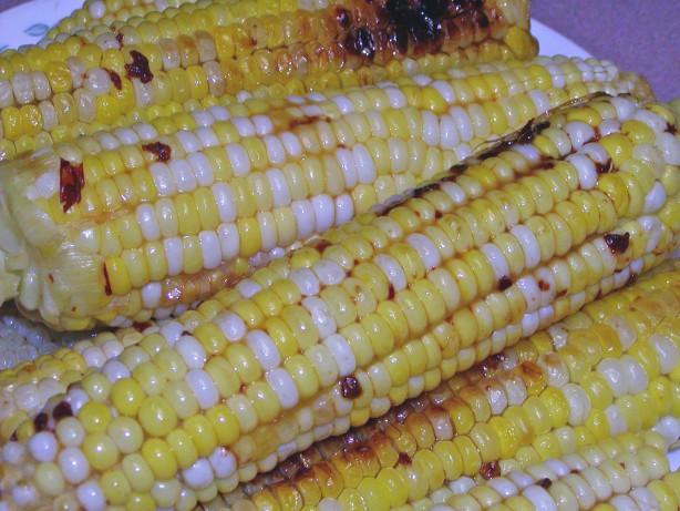 American Caramel Corn on the Cob Seasoned With Chipotle Peppers BBQ Grill