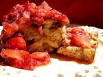 American Bread Pudding With Raspberrystrawberry Topping Dessert