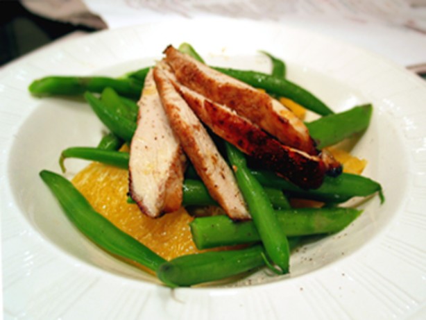 Canadian Chargrilled Chicken With Orange Asparagus  Beans Dessert