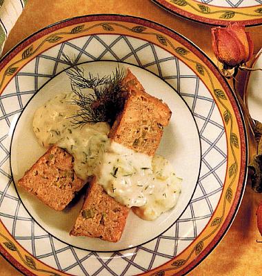 New Zealand Salmon Loaf with Dilly Cucumber Sauce Dinner