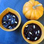 American Halloween Compote with Worms Dessert