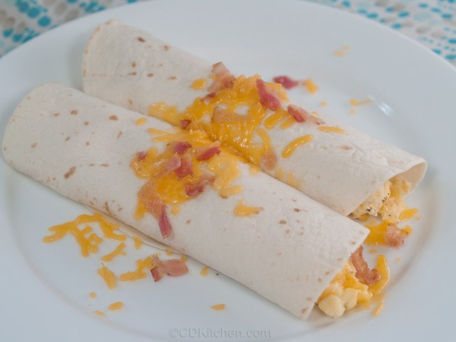 Canadian Bacon And Egg Burrito Breakfast