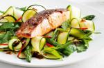 American Crispy Salmon With Zucchini Salad Recipe Appetizer