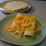 French Crepes with Peaches Breakfast