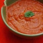 British Tomato Cream Soup with Carrots Appetizer