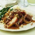 British Fricassee of Pork to the Apples Nuts and Celery Dinner