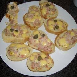 Canadian Mini Pizzerki with Cheese and Ham Appetizer