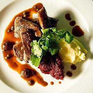 Canadian Slow Braised Beef Cheeks Served with Bacon Clapshot Puree and Red Wine Jus Appetizer